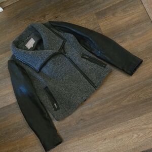 Banana Republic Wool And Lambskin Leather Moto Jacket